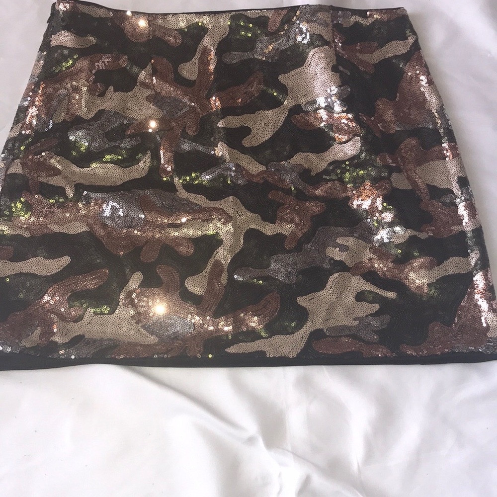 Sequins Camo Mini Skirt